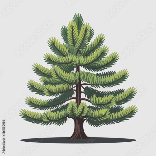 A beautifully illustrated green tree featuring lush foliage and a solid trunk, symbolizing nature's beauty and vitality in a minimalist design with a clean background.