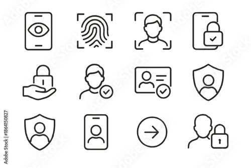 Trusted passwordless recognition vector icon access icons face login user frictionless verification