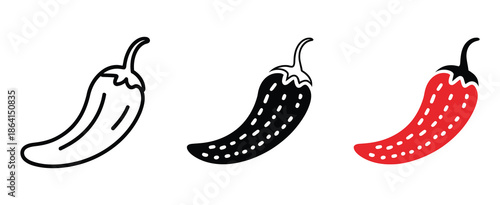 Chili icon on white background, vector illustration