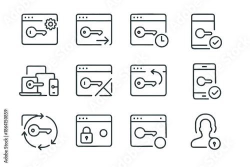 Login auto continuous control user session icons revoke vector passwordless active icon