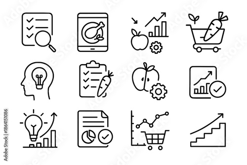 Pattern consumption icon habit icons vector improvement grocery smart tips gain optimization