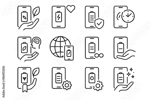 Icons icon smart vector digital use care responsible routine habit energy device