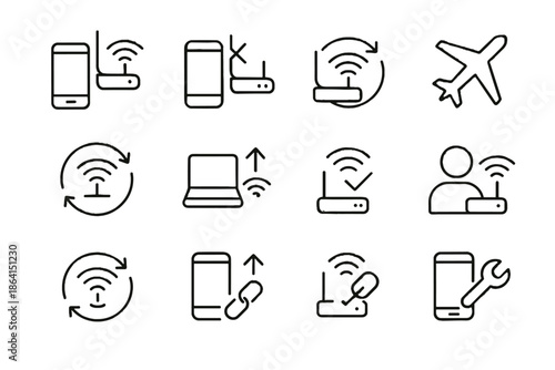 Reset device fi icon forget airplane vector troubleshooting wi network toggle reconnect