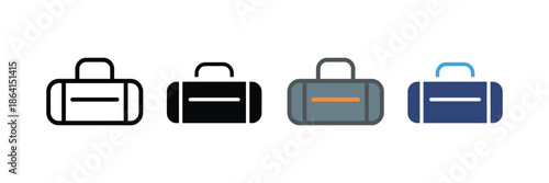 Collection of duffel bag icon. sports bag symbol. vector illustration