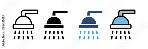 collection of shower icon. vector illustration