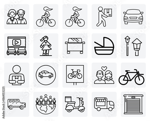 A Range Of City Vehicles Like Sedans, Suvs, Trucks, And Carrier Bikes For Automotive And Transport-Related Projects