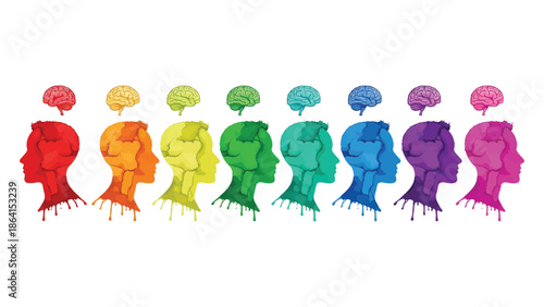 Vector illustration of a neurodivergent employee in an office environment, promoting neurodiversity, mental health awareness, assistive technology, and inclusive teamwork.