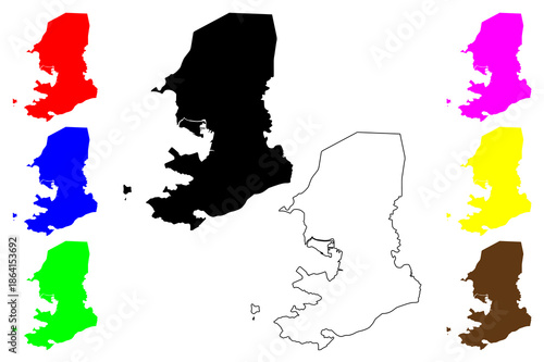 Olongapo city (Central Luzon Region, Republic of the Philippines, ROP) map vector illustration, scribble sketch Olongapo map