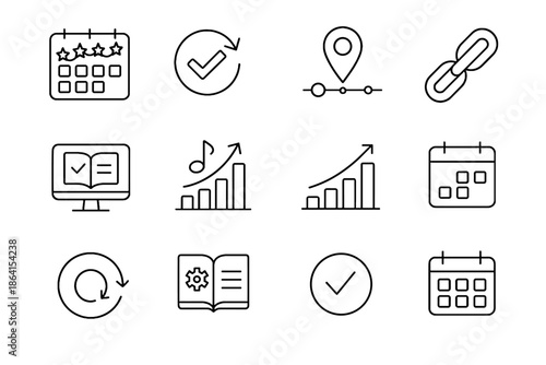 Cue progress micro learning vector streak daily chain practice icon consistency