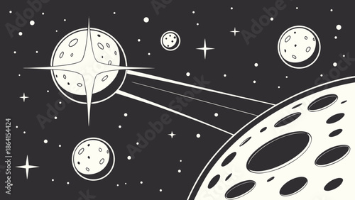 Celestial bodies in space