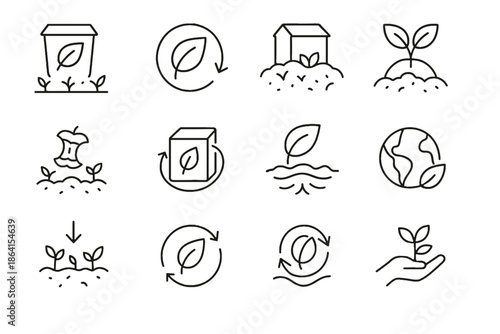 Nature breakdown icon compostable packaging green concept sustainable vector return icons package