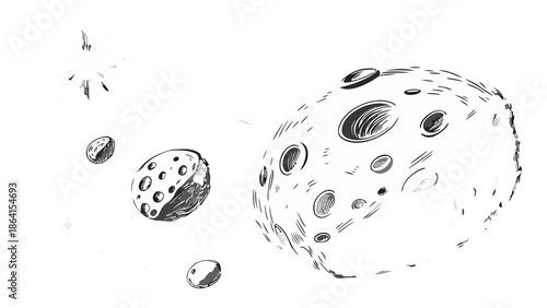 Celestial bodies in space