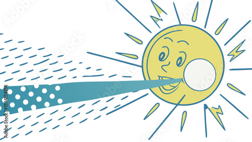 Sunny day with smiling sun