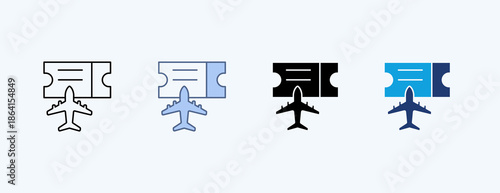 Boarding Pass Multiple Icon Illustration Vector