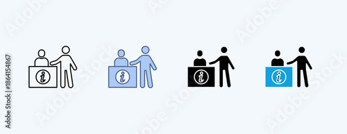 Information Desk Multiple Icon Illustration Vector