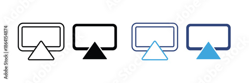 Airplay icon set. Digital display mirroring and sharing symbol. vector illustration