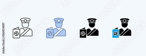 Immigration Multiple Icon Illustration Vector
