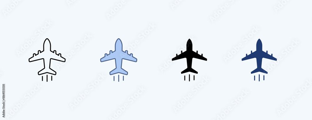 Fototapeta premium Plane Multiple Icon Illustration Vector