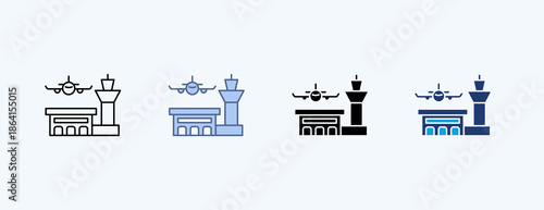 Airport Multiple Icon Illustration Vector