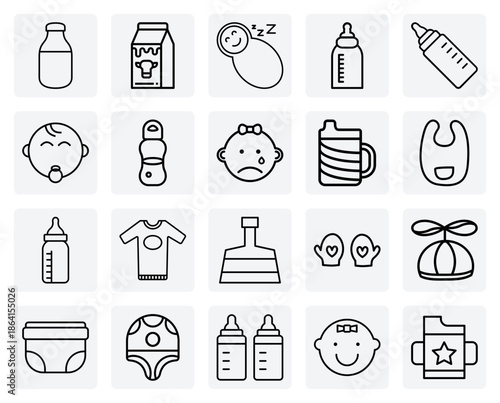 Parenthood And Baby Essentials – A Collection Of Infant Clothing, Feeding Bottles, And Emotional States For Family Projects.