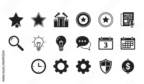 Business and communication icons for professional projects and presentations