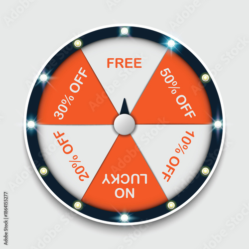 Discount wheel with various percentage offers