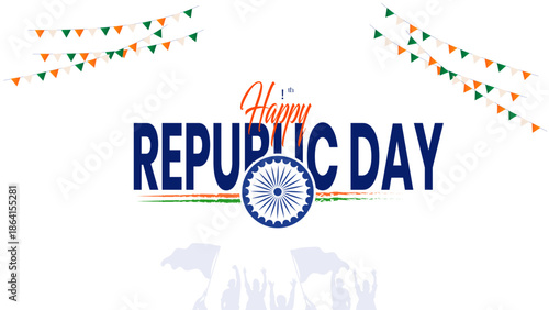 Republic Day of India 26 January 2026, Tricolor Abstract Background with Ashoka Chakra, Indian Constitution Celebration