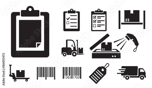 Logistics and shipping icons for business and industry use