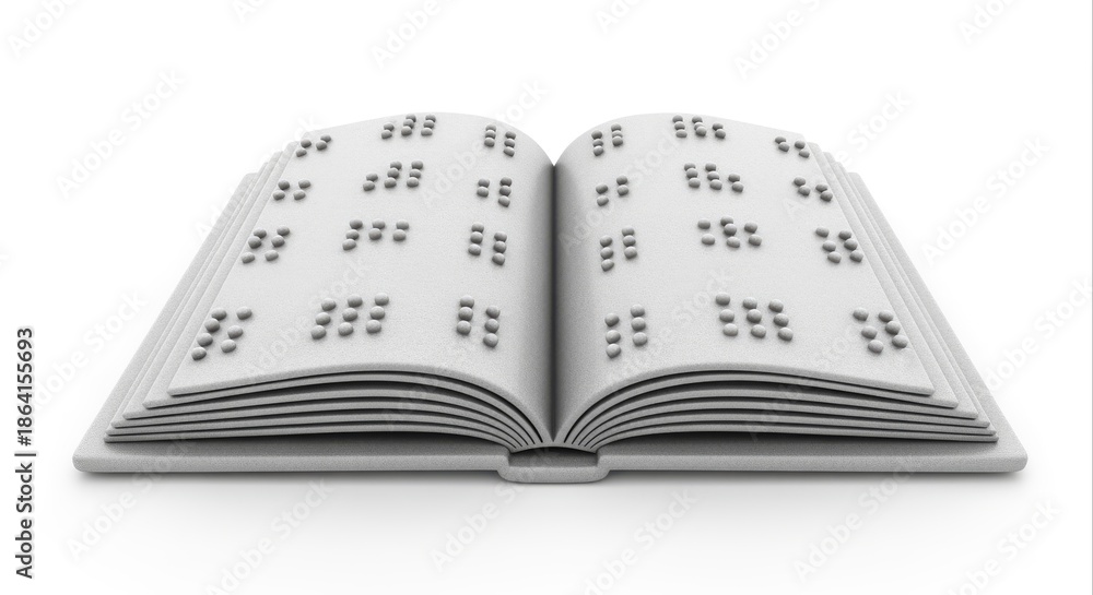 Fototapeta premium Open Braille Book Pages with Raised Dots, Symbolizing Literacy and Accessibility for the Visually Impaired