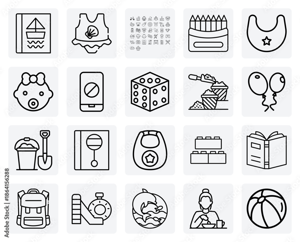 Fototapeta premium Preschool And Daycare Life – Backpack, Lunchtime, Story Books, And Toys For Educational And Children'S Branding
