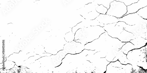 Black and white texture of cracked and abstract grunge texture effect old concrete faded wall dry surface patterns background.

