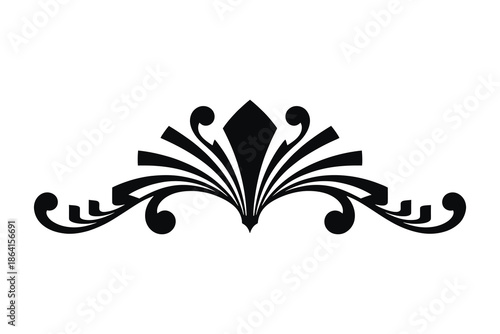 Elegant black and white ornamental border