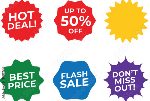Sale Badge Sticker Set for Offer Promotion