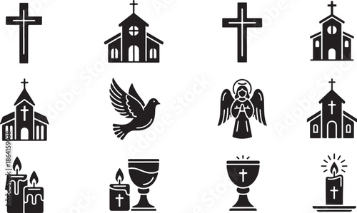 Christian Religious Icons Collection cross church