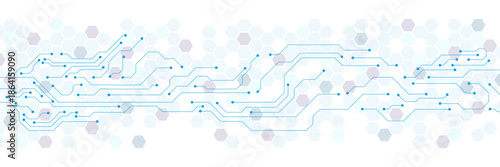 Digital motherboard circuit board. AI chip and semiconductor elements on white background. Suitable for cyber network, communication and AI innovation concept. Vector