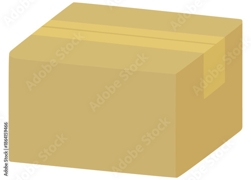 閉じられたダンボール箱のイラスト ベクター素材
