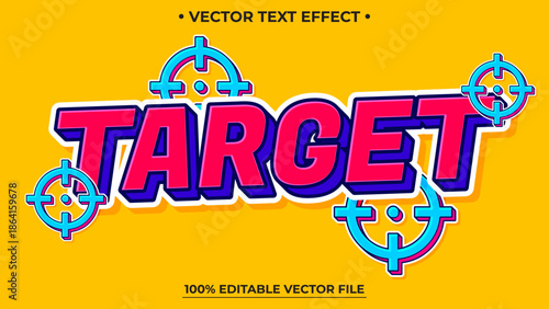Target text, comic style editable text effect