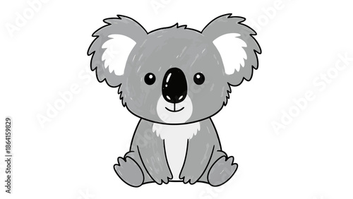 Cute Cartoon Koala Sitting
