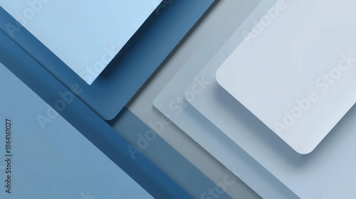 Corporate strategy concept with layered abstract forms, depth and clarity, minimal style