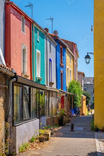 Colorful Facades of Urban Houses in Trentemoult, Nantes