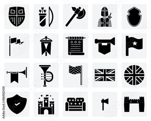 Fantasy Kingdom And Middle Ages Adventure – Royal Flags, Crusader Gear, And Ancient Artifacts For Rpg And Book Illustrations