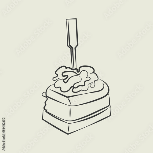 Finger food vector drawings. Food appetizer and snack sketch. Canapes. Suitable for banner, poster, label, menu, flyer. Food