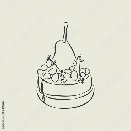 Finger food vector drawings. Food appetizer and snack sketch. Canapes. Suitable for banner, poster, label, menu, flyer. Food