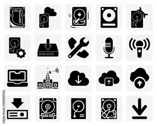 Household Appliances And Personal Audio – Microwave, Radio, And Headphones For Daily Life And Entertainment Illustrations.