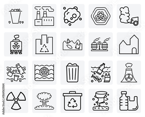 Man-Made Environmental Disasters – Nuclear Explosions, Biohazards, And Rampant Air Pollution For Cautionary News Graphics.