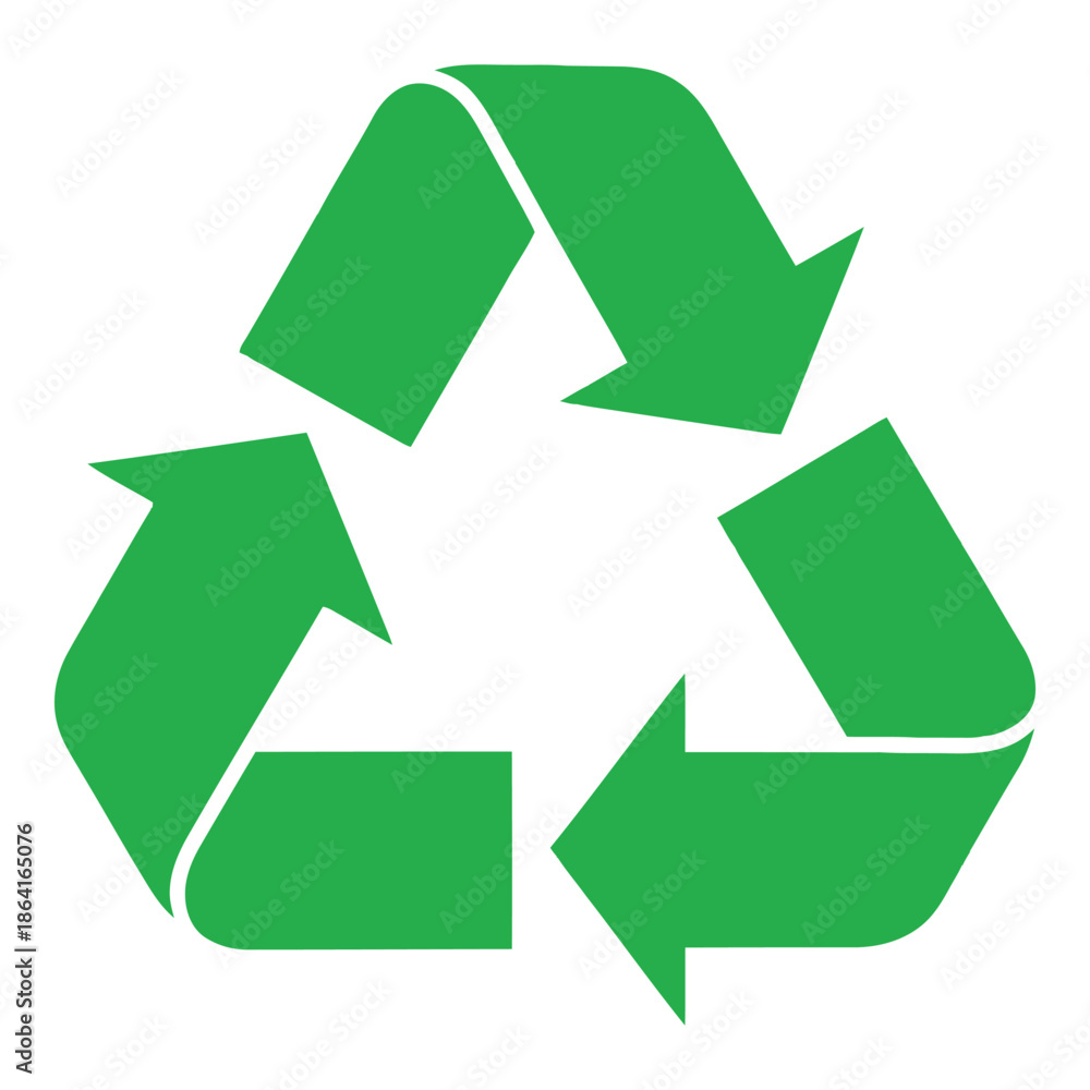 Obraz premium A vibrant green recycling symbol representing environmental sustainability and resource conservation