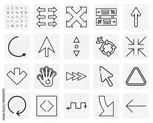 Web And Application Cursor States – Loading, Pointing, Resizing, And Navigation Arrows For Interactive User Experience.