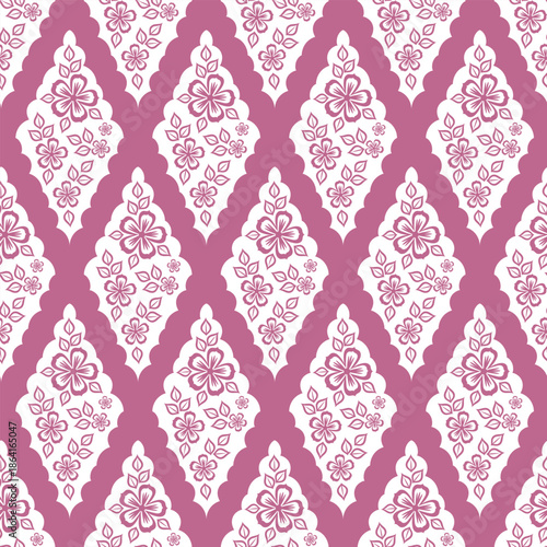 Vector seamless pattern with flowers. Template for wallpaper, wrapping paper, and textiles.