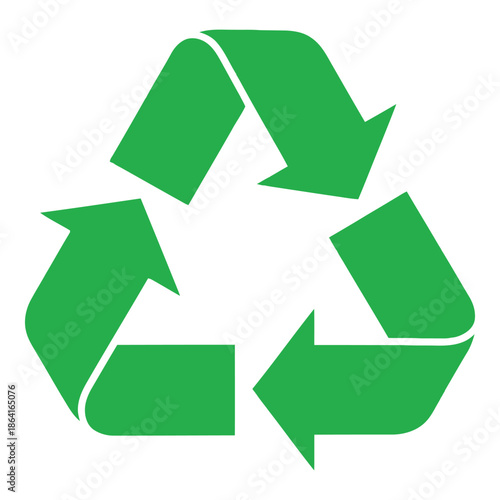 A vibrant green recycling symbol representing environmental sustainability and resource conservation