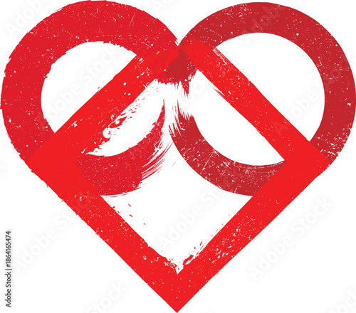 Glitch distorted heart shape . Minimal art design . Noise destroyed circle logo . Trendy defect error shapes . Glitched frame .Broken effect . Grunge texture . Distress effect .vector
